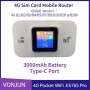 Akozon Router WiFi USB,Pocket 4G WiFi 300Mbps Plug and Play Ranura para Tarjeta SIM 4G USB WiFi portátil para Europa Hogar