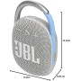 JBL Clip 4 Eco Altavoz Bluetooth inalámbrico, resistente al agua y con 10 horas de batería, blanco