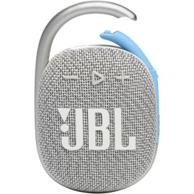 JBL Clip 4 Eco Altavoz Bluetooth inalámbrico, resistente al agua y con 10 horas de batería, blanco