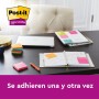 Post-it Notas Super Sticky Colección Carnival - Paquete de 12 Blocs, 90 Hojas por Bloc (76 mm x 76 mm) - Notas Autoadhesivas