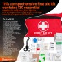 Kit de supervivencia de emergencia 280 y primeros auxilios, equipo y suministros de supervivencia para casa, bolsa EDC Go Bug