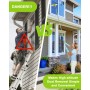 Kit de limpieza de ventanas de 3,6 metros, equipo limpiador extra largo 2 en 1, herramienta profesional de limpieza de vidrio