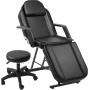 Roixeeds Silla de tatuaje de 3 secciones, ajustable, cama de masaje profesional, silla de cama de tatuaje con taburete de spa y