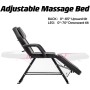 Roixeeds Silla de tatuaje de 3 secciones, ajustable, cama de masaje profesional, silla de cama de tatuaje con taburete de spa y