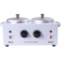 Kit Calentador de Cera con 1Kg de Cera y 100 Espátulas, Horno para Cera Caliente Profesional, Equipo para Casa o Local (2 Ollas)