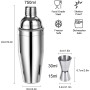 LIVEHITOP Juego Coctelera, 12 Piezas Juego Preparación Cócteles con Coctelera 750 ml, Equipo Barman Profesional para Bar,
