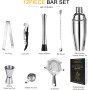 LIVEHITOP Juego Coctelera, 12 Piezas Juego Preparación Cócteles con Coctelera 750 ml, Equipo Barman Profesional para Bar,