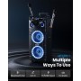 Moukey Máquina de Karaoke, Sistema PA de subwoofer de 10 Pulgadas, Altavoz Bluetooth con 2 micrófonos inalámbricos, Soporte para