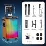 Equipo de Karaoke Profesional Inalámbrico, TONOR Bluetooth Sistema PA, Altavoz Portátil con Dos Micrófonos Inalámbricos, Bola