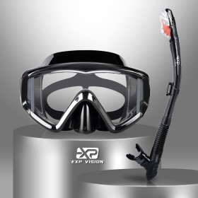 Kit de esnórquel en seco, máscara de esnórquel Pano de 3 ventanas, gafas de buceo antivaho y tubo de buceo, equipo profesional