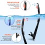 Kit de esnórquel en seco, máscara de esnórquel Pano de 3 ventanas, gafas de buceo antivaho y tubo de buceo, equipo profesional