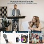 JYX Karaoke con 2 Microfonos Inalambricos, Altavoz Karaoke Profesional Completo con Luces de Fiesta, Portátil Karaoke con PA