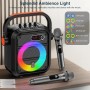 JYX Karaoke con 2 Microfonos Inalambricos, Altavoz Karaoke Profesional Completo con Luces de Fiesta, Portátil Karaoke con PA