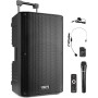 Vonyx VSA700-BP Altavoz portatil 15 Pulgadas y 1000w con batería, 3 micrófonos inalámbricos, Bluetooth 5.0, MP3, Amplificador