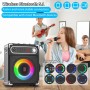Máquina de Karaoke con 2 Microfonos Inalambricos, Karaoke Portátil con LED, Bluetooth Karaoke Partybox Machine Sistema de PA