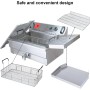 Valgus Freidora eléctrica profesional de acero inoxidable 3000W 16L freidora grande con escurridor, cesta y tapa para