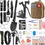 Kit de supervivencia y de primeros auxilios, 142 piezas, equipo profesional con bolsa Molle, para hombres, padres o esposos a