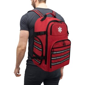 3DTengkit Mochila médica profesional de emergencia, mochila vacía de primeros auxilios, con tira reflectante y parte inferior