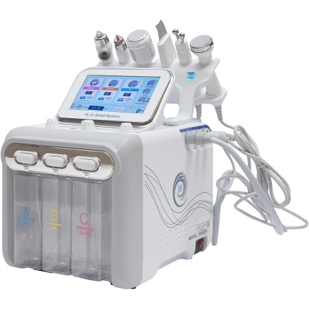 Donened - 6 en 1 agua hidrógeno oxígeno belleza, profesional pequeña burbuja agua dermoabrasión máquina H2-O2, hidroxi cuidado