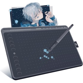 HUION HS611 Tableta Gráfica,Tabletas de Dibujo Profesional con Lápiz Digital PW500,Equipado con Botones Táctiles Multimedia