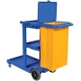MSU - Carro de Limpieza Profesional Multiusos Azul | Equipado con Bolsa de Lona Amarilla y Tapa | Capacidad para Dobles Cubos y