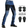 SHUOJIA Hombre Motocicleta Pantalones Jeans Con Protección Motorcycle Biker Pant 4 X Equipo De Protección, Pantalones De