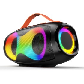 SWTOIPIG Altavoz Bluetooth, Altavoz Portátil Inalámbrico Exterior con Luz LED, True Wireless Estéreo, AUX, Ranura Micro SD/TF