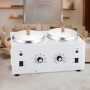 Calentador de cera doble Calentador eléctrico profesional Equipo de piel facial caliente doble SPA Conjunto de temperatura