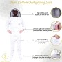 Bee Suit Traje de apicultura profesional de polialgodón de cuerpo completo con sombrero, chaqueta y pantalón protectores, equipo
