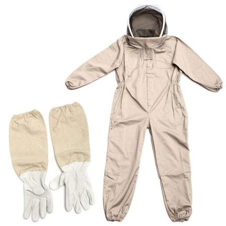 Traje de Apicultura con Guantes, Traje de Apicultor Profesional con Velo, Ropa Apicultura Protección Cuerpo Completo Hombres