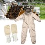 Traje de Apicultura con Guantes, Traje de Apicultor Profesional con Velo, Ropa Apicultura Protección Cuerpo Completo Hombres