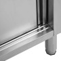 vidaXL 2X Mesas de Trabajo Puertas Correderas Armario Almacenamiento Equipamiento Cocina Comedor Hostelería Profesional Acero