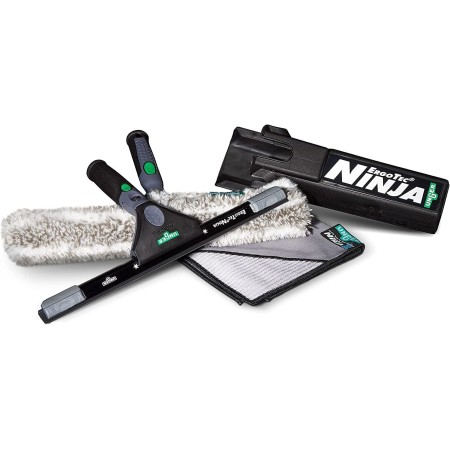 Unger Unitec - Kit avanzado de Limpieza de Ventanas 4 en 1, Equipo Profesional de Limpieza de Ventanas para Interiores y