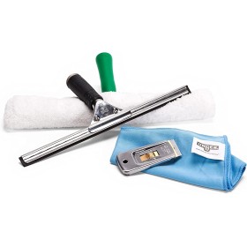 Unger Unitec - Kit avanzado de Limpieza de Ventanas 4 en 1, Equipo Profesional de Limpieza de Ventanas para Interiores y