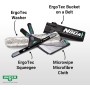 Unger Unitec - Kit avanzado de Limpieza de Ventanas 4 en 1, Equipo Profesional de Limpieza de Ventanas para Interiores y