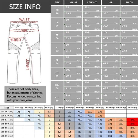 SHUOJIA Hombre Motocicleta Pantalones Jeans Con Protección Motorcycle Biker Pant 4 X Equipo De Protección, Pantalones De
