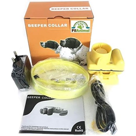 FilAnimal Minibeep Recargable Amarillo. Collar de Entrenamiento Beeper para Becada Sorda acústico, sonic-40. Equipo Profesional
