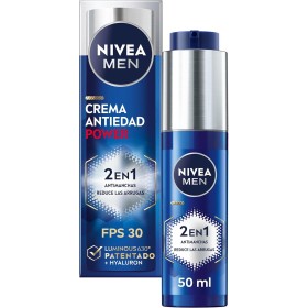NIVEA MEN POWER Crema Hidratante 2 en 1 Antimanchas y Antiarrugas (1 x 30 ml), crema facial antiedad con protector FP30,