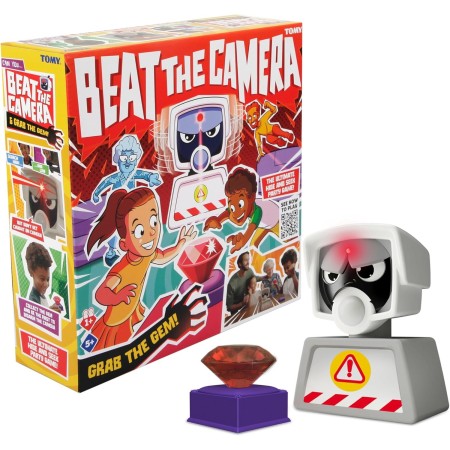 TOMY Games Beat the Camera - Pasa la seguridad, roba gemas, deshabilita la alarma - Fiesta de búsqueda del tesoro y juegos