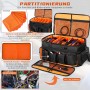 DJ Cable File Bag, 600D Oxford con divisores ajustables y dos bolsillos separados, 35 x 30 x 25 cm, bolsa de viaje resistente