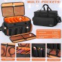 DJ Cable File Bag, 600D Oxford con divisores ajustables y dos bolsillos separados, 35 x 30 x 25 cm, bolsa de viaje resistente
