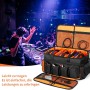 DJ Cable File Bag, 600D Oxford con divisores ajustables y dos bolsillos separados, 35 x 30 x 25 cm, bolsa de viaje resistente