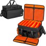 DJ Cable File Bag, 600D Oxford con divisores ajustables y dos bolsillos separados, 35 x 30 x 25 cm, bolsa de viaje resistente