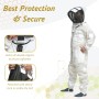 Traje de abeja Ultra ventilado 3 capas Premium Mesh Mono de apicultor Hombre Mujer Velo de esgrima Mono de apicultor anti
