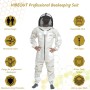 Traje de abeja Ultra ventilado 3 capas Premium Mesh Mono de apicultor Hombre Mujer Velo de esgrima Mono de apicultor anti