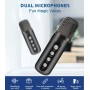 Karaoke Profesional, Karaoke 2 microfonos inalambricos con Bluetooth 5.3, Karaoke Completo Luz LED para Captar Música, Un Clic