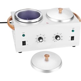 Calentador de cera doble Calentador eléctrico profesional Equipo de piel facial caliente doble SPA Conjunto de temperatura