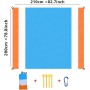 Laufunjoy Manta de Playa Impermeable, Alfombra de Playa Manta de Picnic Impermeable Alfombra de Camping 200x210cm con 4 Estaca
