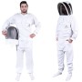 Bee Suit Traje de apicultura profesional de polialgodón de cuerpo completo con sombrero, chaqueta y pantalón protectores, equipo