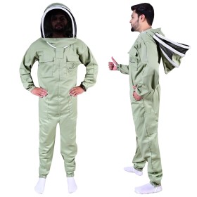 Bee Suit Traje de apicultura profesional de polialgodón de cuerpo completo con sombrero, chaqueta y pantalón protectores, equipo